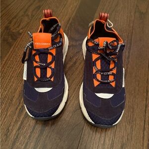 Dolce & Gabbana Kids Blue and Orange Sneakers
